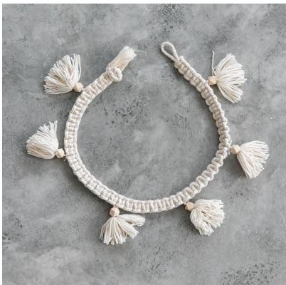 home & garden : Decoratief Macramé Touw Wit - Kwast Wanddecoratie Bohemian - Katoen in Witte kwast van Pantino