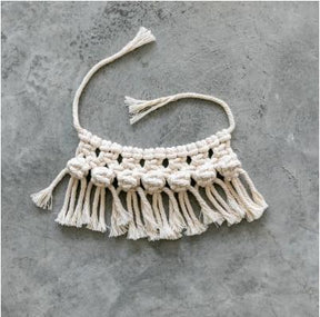 home & garden : Decoratief Macramé Touw Wit - Kwast Wanddecoratie Bohemian - Katoen in Geknoopt touw van Pantino