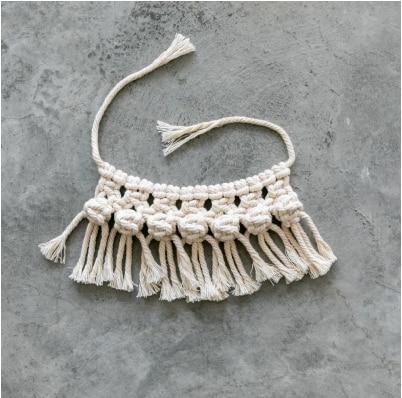 home & garden : Decoratief Macramé Touw Wit - Kwast Wanddecoratie Bohemian - Katoen in Geknoopt touw van Pantino