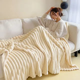 Couverture en Peluche Ultra-Chaude pour Canapé - Crème  