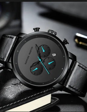 watches : Horloge Heren Bruin-Rood - Chronograaf in Zwart-blauw van Pantino