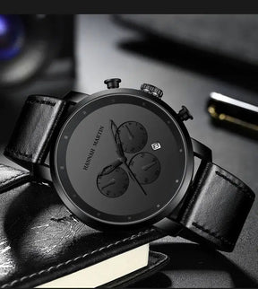 watches : Horloge Heren Bruin-Rood - Chronograaf in Alle zwart van Pantino