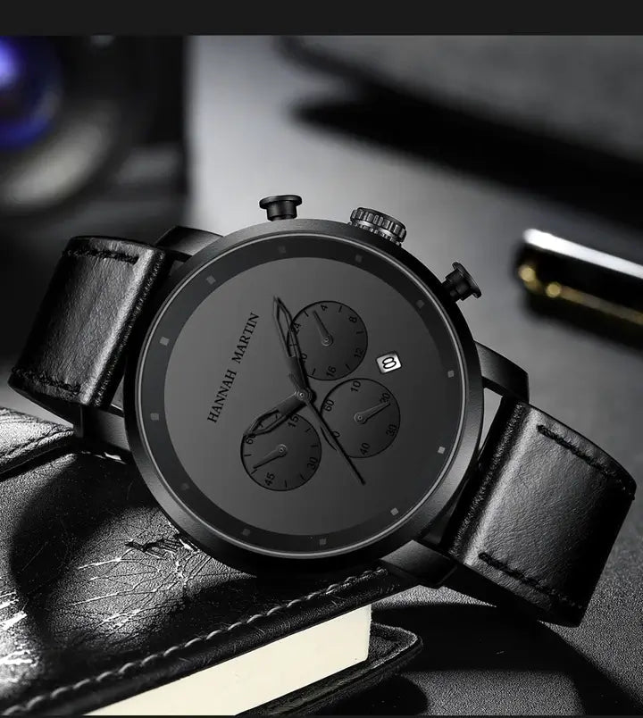 watches : Horloge Heren Bruin-Rood - Chronograaf in Alle zwart van Pantino