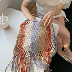 bags : Strandtas Dames Zwart - Stijlvol Geweven Zomer Design - Stro in van Pantino