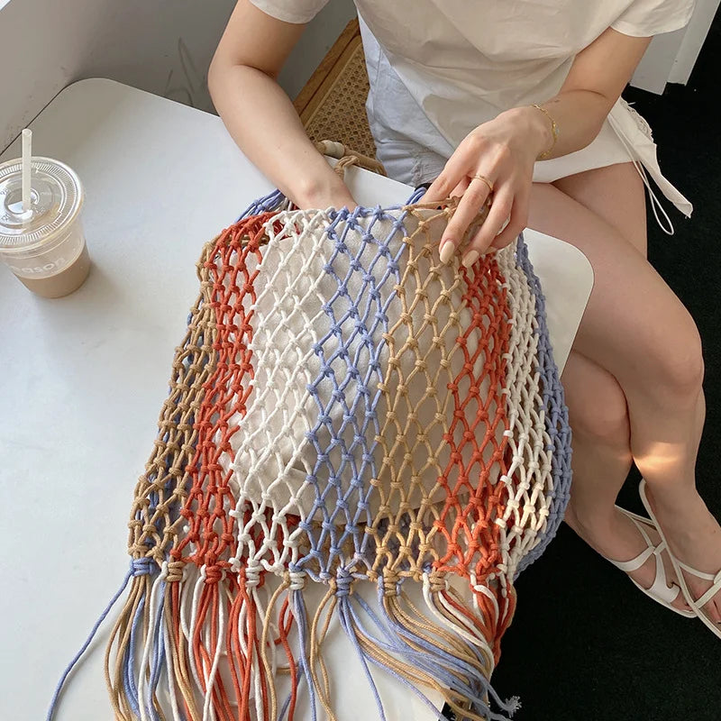 bags : Strandtas Dames Zwart - Stijlvol Geweven Zomer Design - Stro in van Pantino