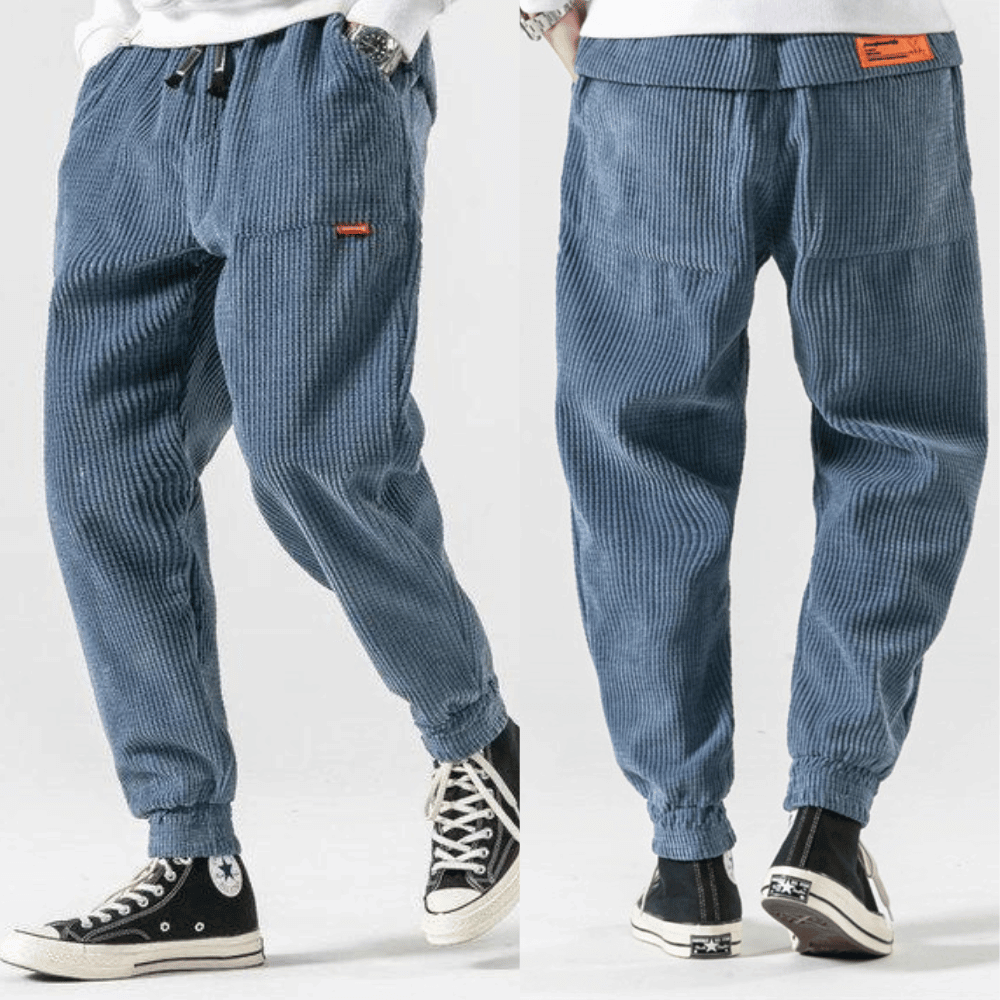 Velvet Pants : Fluwelen Broeken - Trendy - Donkerblauw in van Pantino