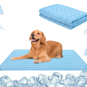 pets : Koelmat voor huisdieren - verkoelende gelmat voor honden en katten in de zomer in Blauw van Pantino