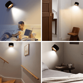 home & garden : 360° Draadloze Oplaadbare Wandlamp - Zwart in van Pantino