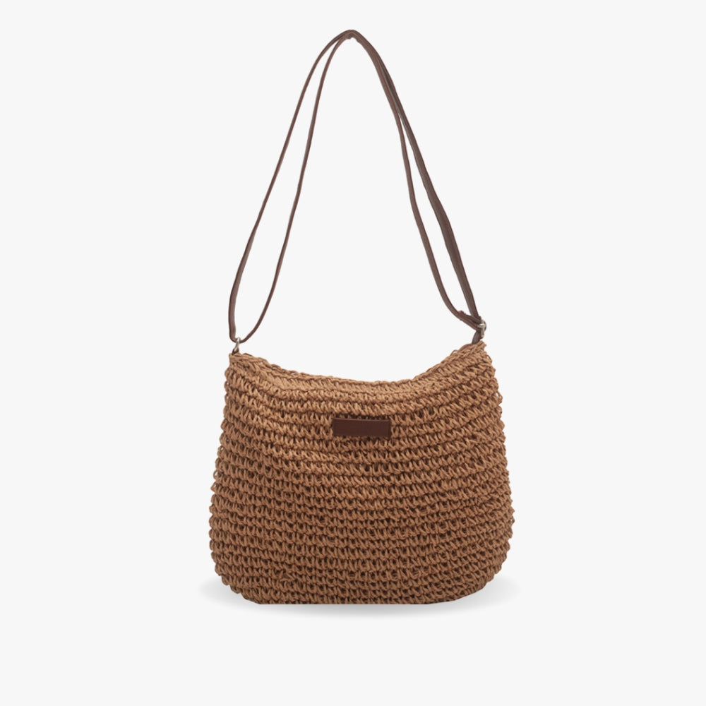bags : Leren Damestas Beige - Elegante Schoudertas van Echt Leer in Bruin van Pantino