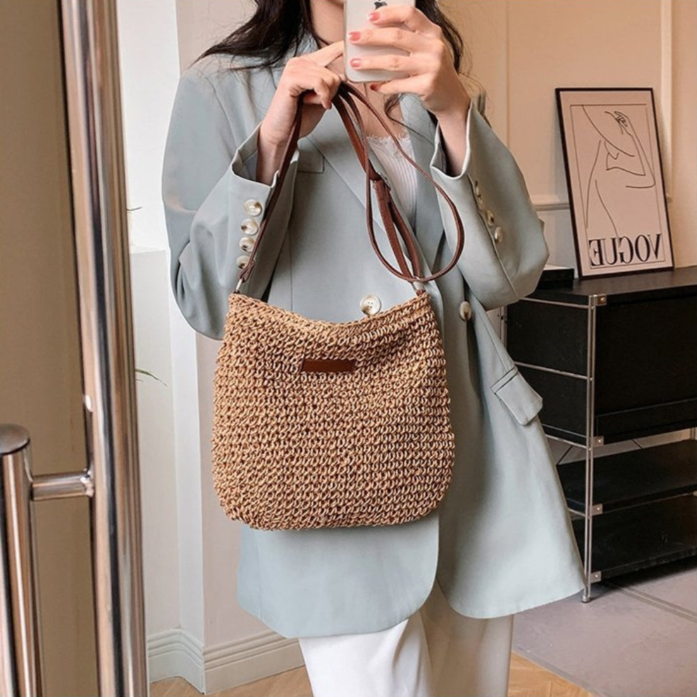 bags : Leren Damestas Beige - Elegante Schoudertas van Echt Leer in van Pantino
