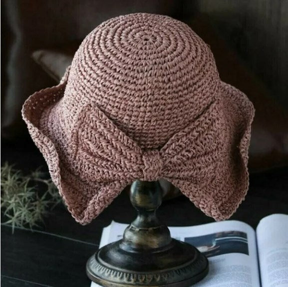 Sun Hat : FloppyHats - Effen Zonnehoed met Gekrulde Rand - Donkerroze in Donkerroze Donkerroze van Pantino