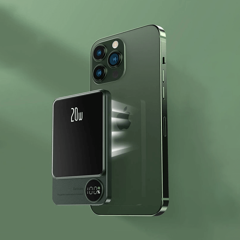 gadgets : Magnetische Powerbank (Draadloos) Dames 9 Mm - Groen in van Pantino