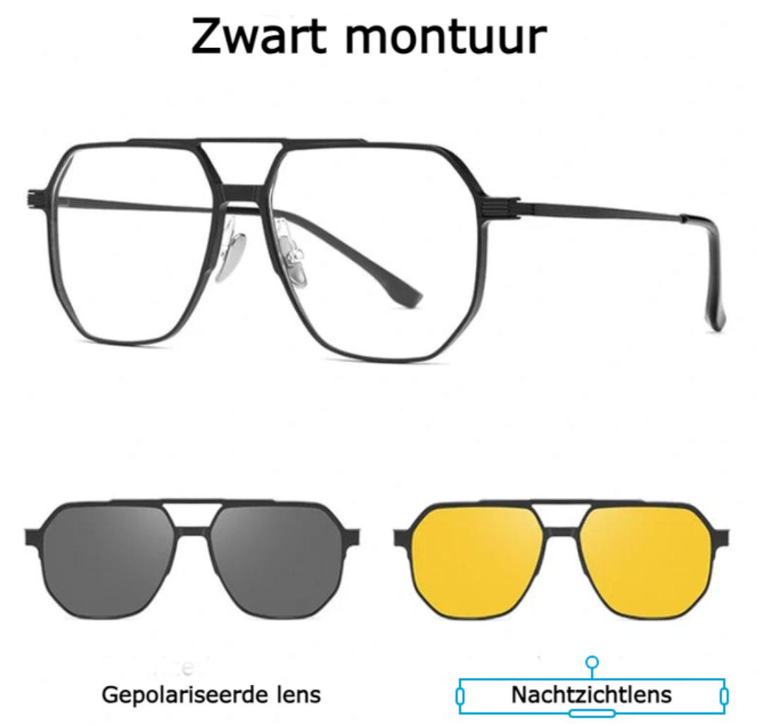 Sunglasses : Män Och Kvinnor 3 I 1 Magnetisk Polariserad in van Pantino