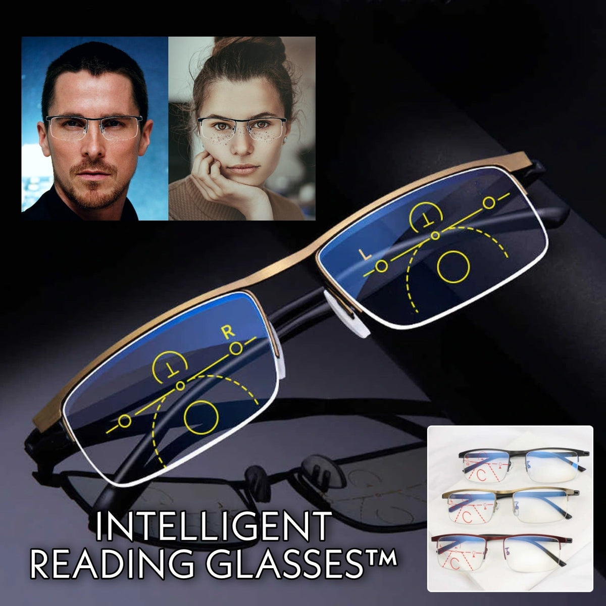 Reading Glasses : Intelligent Reading Glasses Dames - Zwart in van Pantino