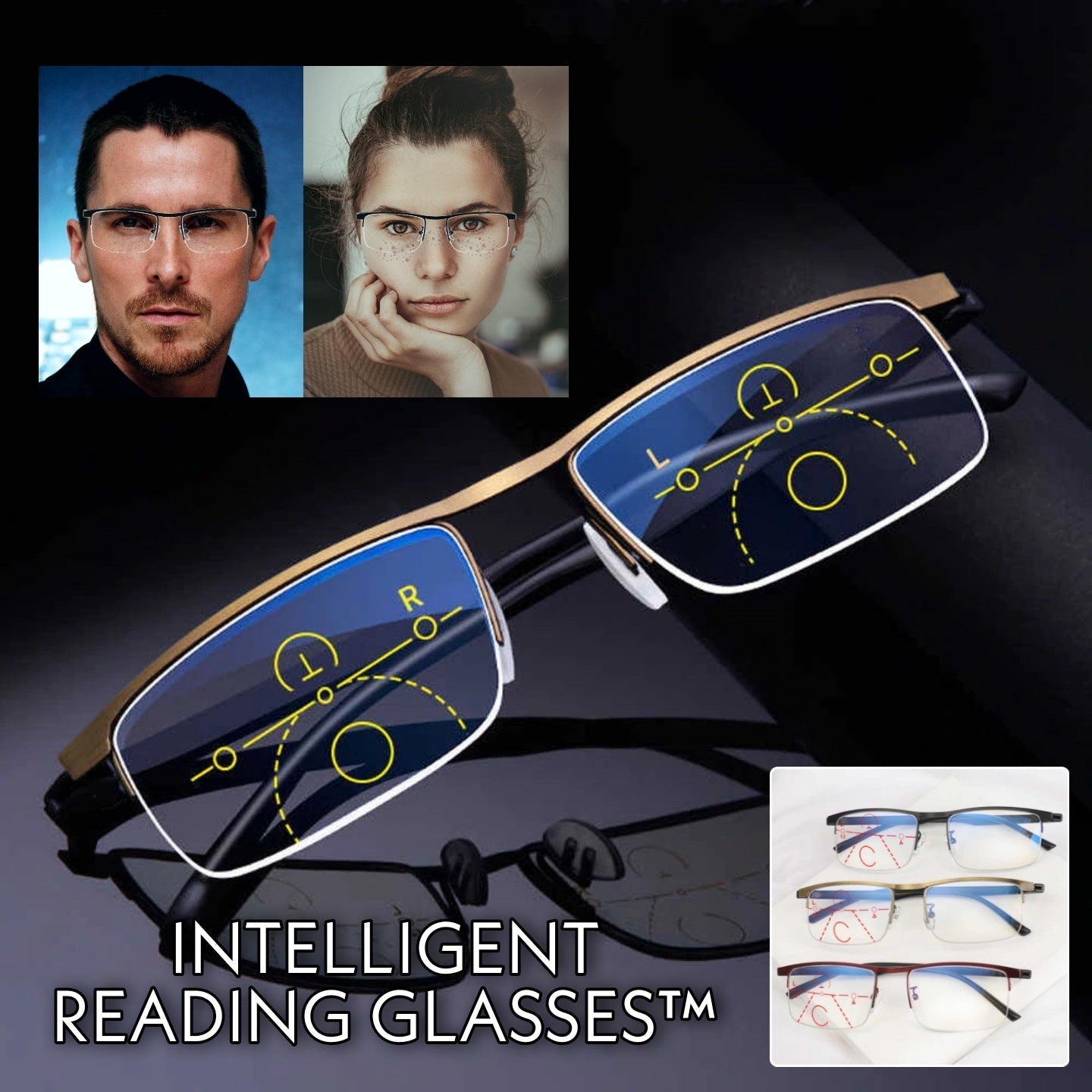 Reading Glasses : Intelligent Reading Glasses Dames - Zwart in van Pantino