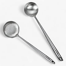 Kitchen Utensils : Roestvrijstalen Keukenapparatuur Set - Duurzaam & Veelzijdig Kookgerei voor Elke Kok in Soeplepel + schoenmakerslepel van Pantino