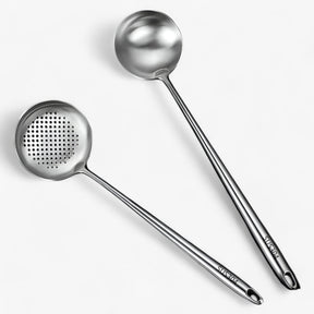 Kitchen Utensils : Roestvrijstalen Keukenapparatuur Set - Duurzaam & Veelzijdig Kookgerei voor Elke Kok in Soeplepel + schoenmakerslepel van Pantino