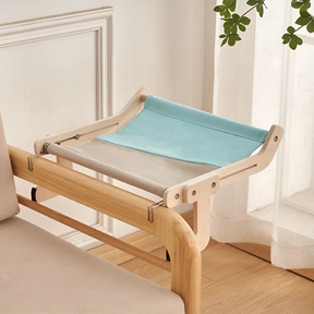 pets : Katten Hangmat - Elegant Houten Wandmontage Bed - Hout in Blauw van Pantino