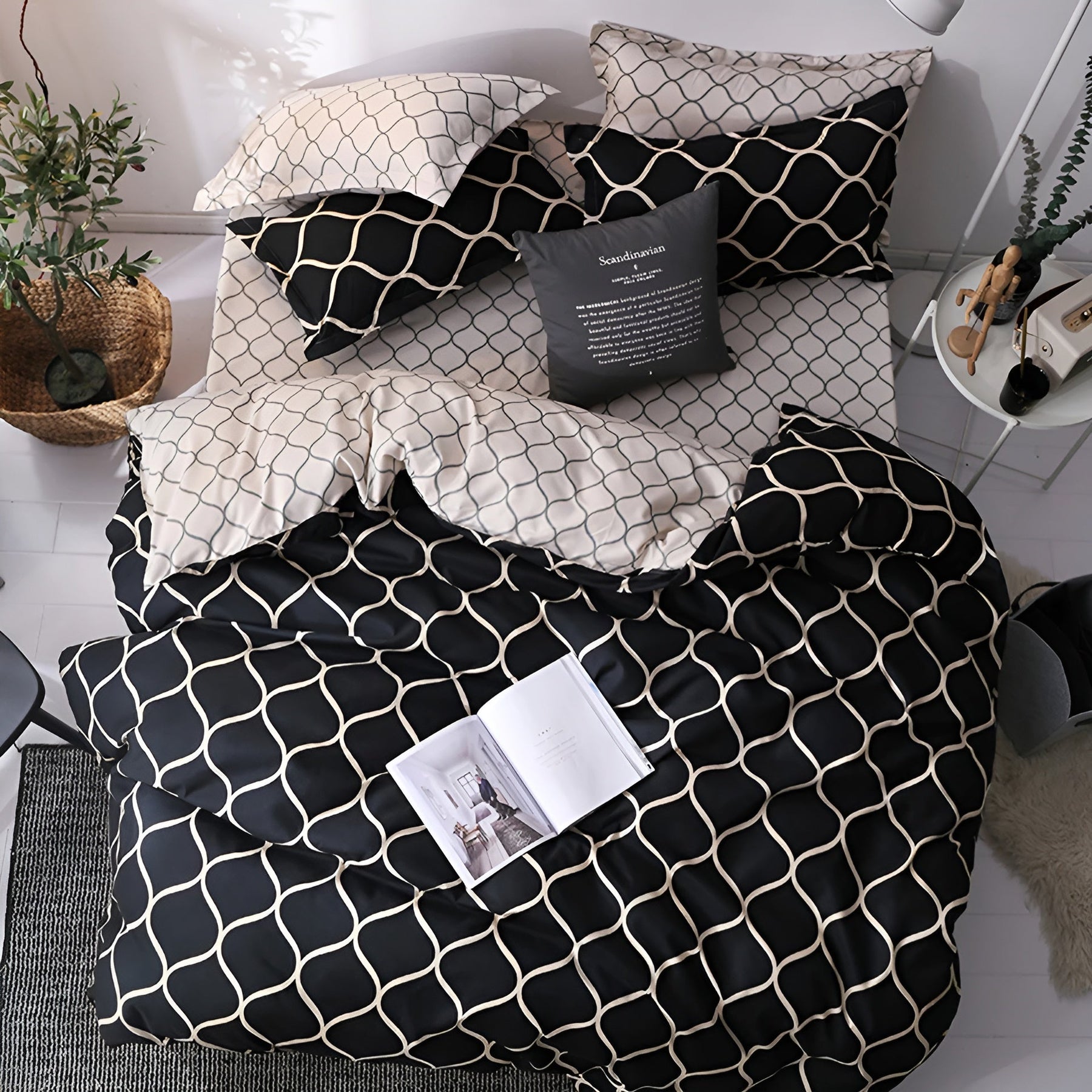 home & garden : Luxe Lakens Set Zwart - Zachte Slaapkamer Comfort - Microvezel in van Pantino