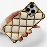 Luxury Diamond Grid Phone Case - White