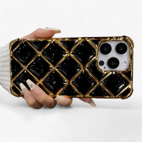Phone Case : Luxe Diamond Grid Telefoonhoesje - Wit in van Pantino