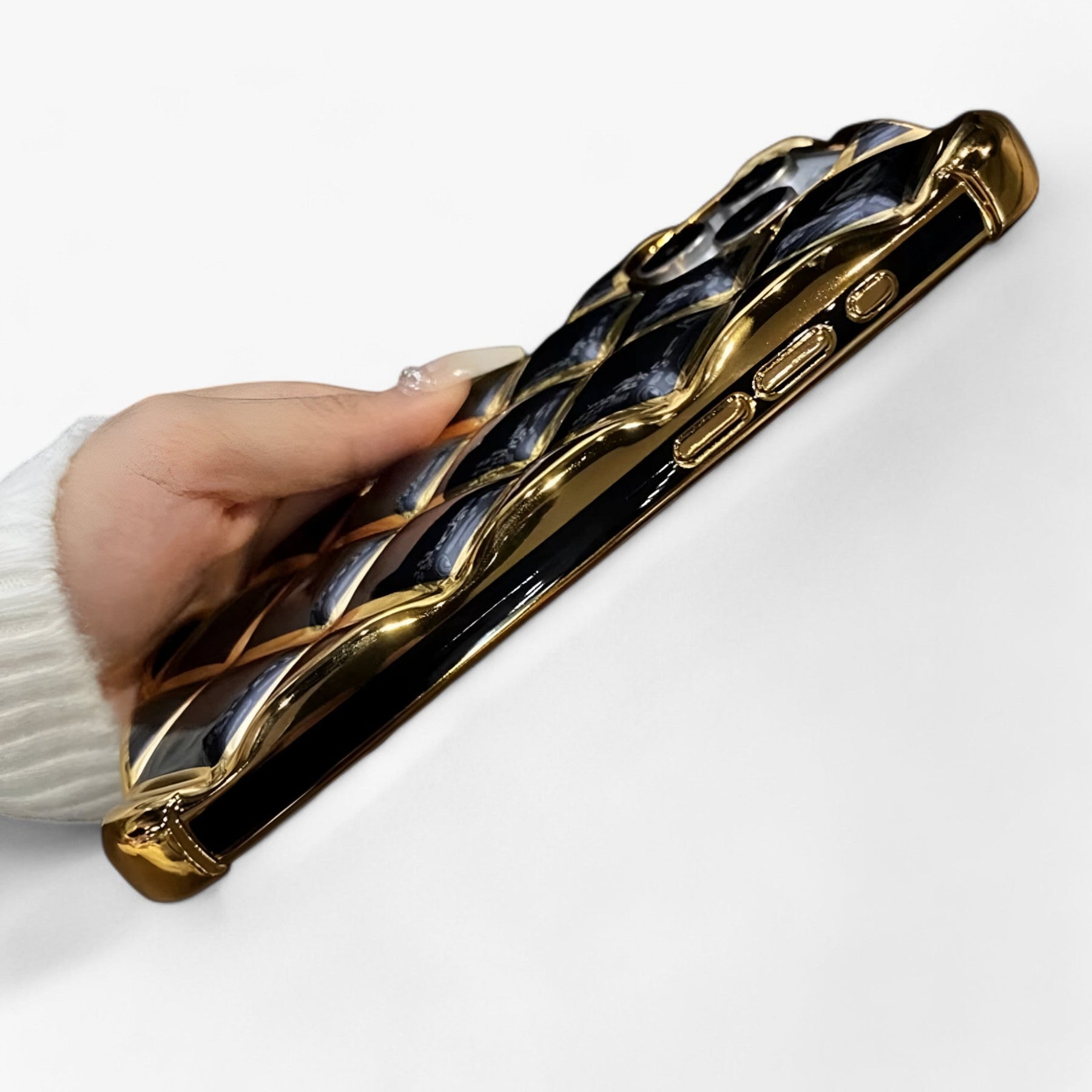 Phone Case : Luxe Diamond Grid Telefoonhoesje - Wit in van Pantino