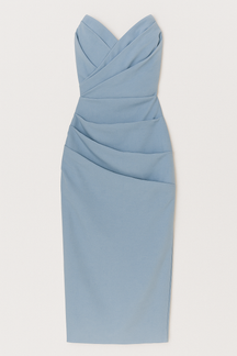 Dress : Jurk Blauw - Elegante Midi- Polyester in Blauw van Pantino
