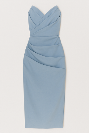 Dress : Jurk Blauw - Elegante Midi- Polyester in Blauw van Pantino