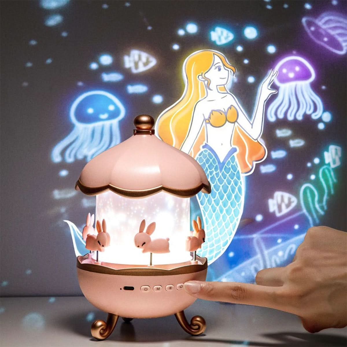 Sterrenprojector Nachtlampje – Betoverend Carrousel Design met Muziek