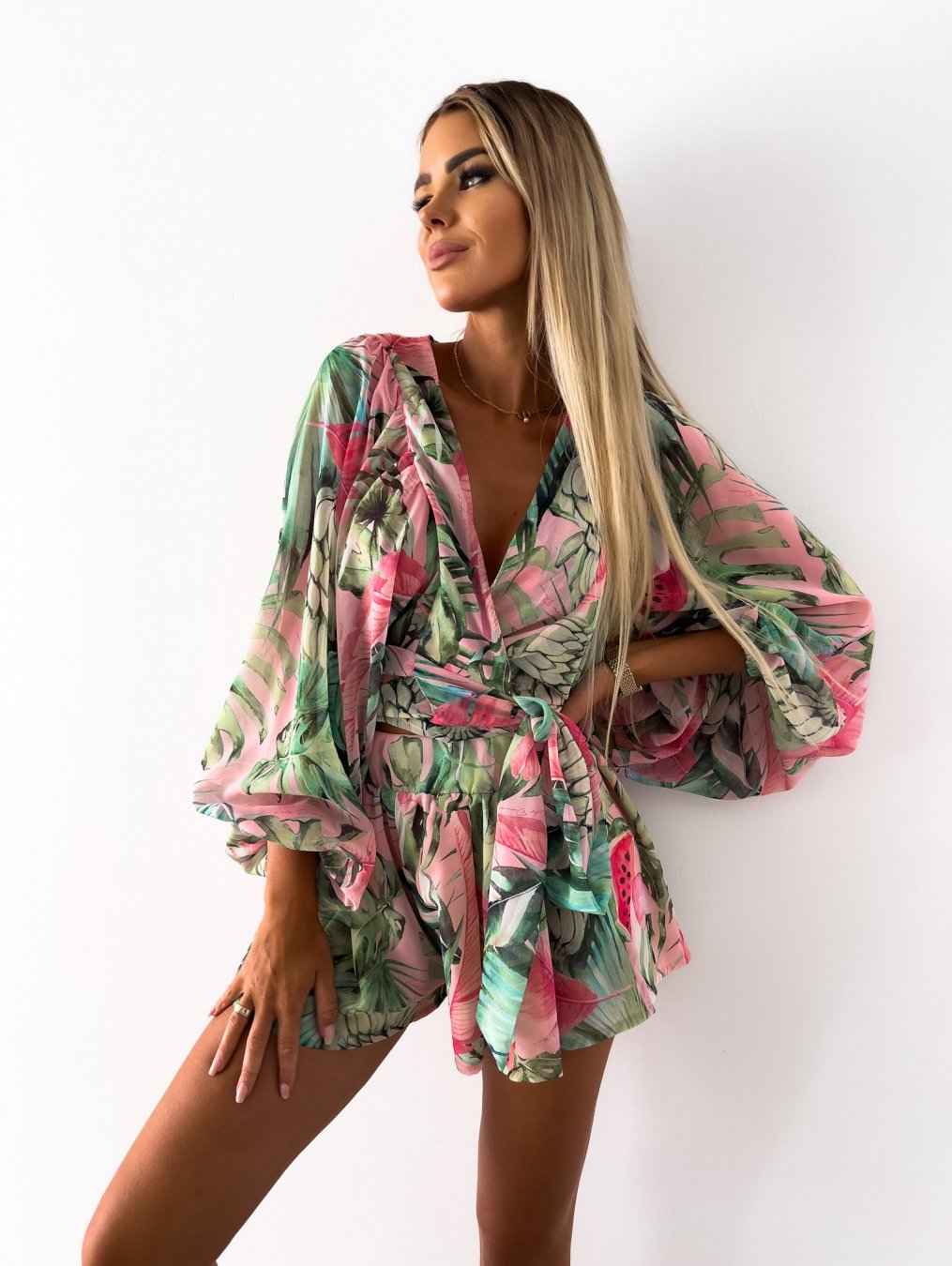 Elegant Dames Set Short en Blouse - Casual Zomeroutfit