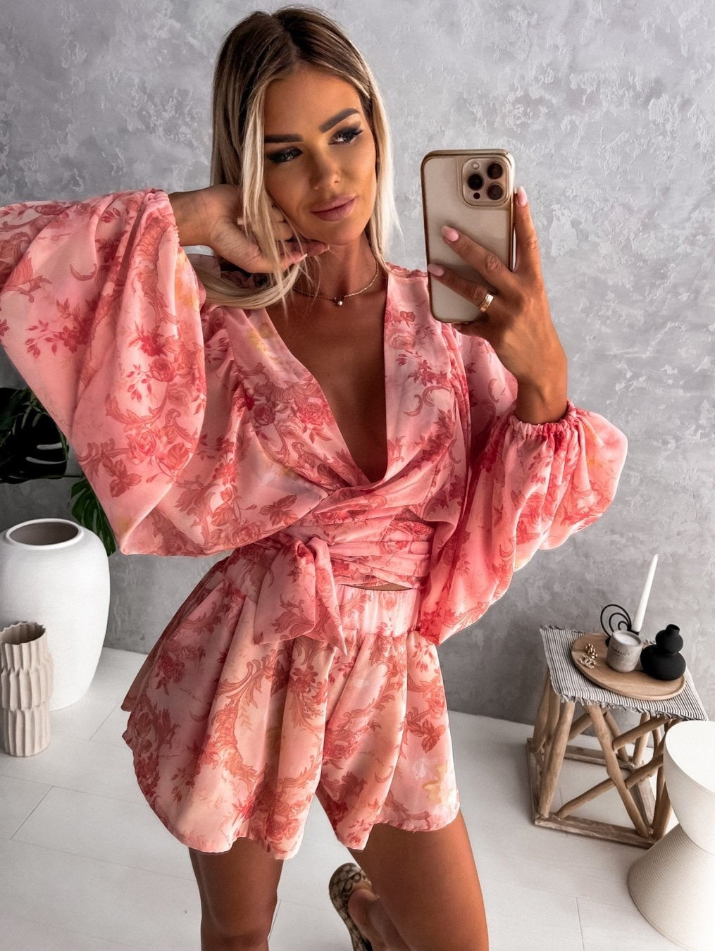 Elegant Dames Set Short en Blouse - Casual Zomeroutfit