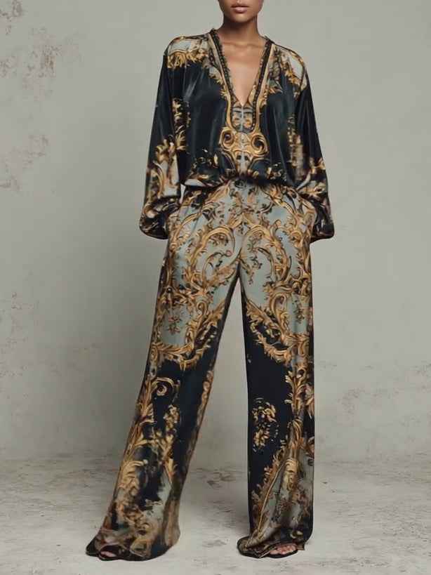 Vêtements pour femmes : Damesensemble met bloemmotieven, ideaal voor de zomer of informele gelegenheden. in van Pantino