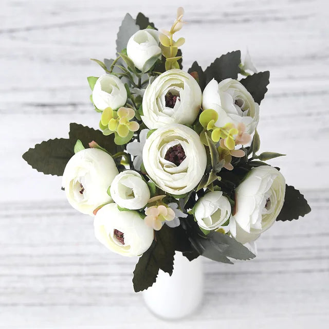 home & garden : Kunstzijden Bloemen - Decoratief Altijd Mooi Kleurrijk - Zijde in Wit van Pantino