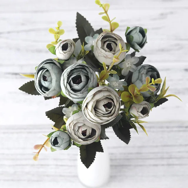 home & garden : Kunstzijden Bloemen - Decoratief Altijd Mooi Kleurrijk - Zijde in Grijs van Pantino