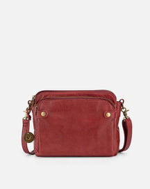 bags : Leren Schoudertas Pu Leer - Bruin in Rood van Pantino