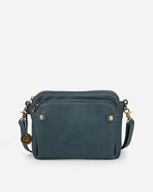 bags : Leren Schoudertas Pu Leer - Bruin in Blauw van Pantino