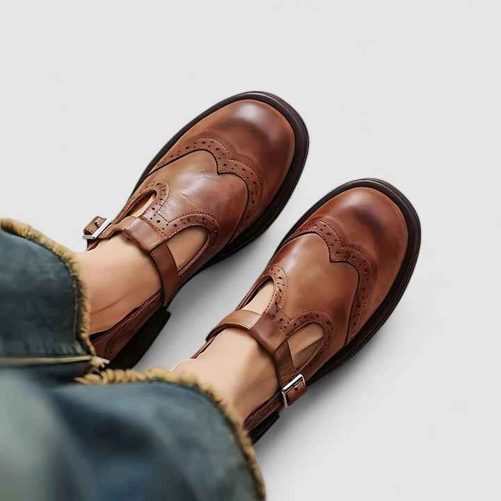 : Mary Jane Schoenen voor Dames | Leer, Comfortabel & Elegant in Bruin van Pantinoshop