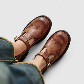 Shoes : Mary Jane Schoenen voor Dames | Leer, Comfortabel & Elegant in Bruin van Pantinoshop