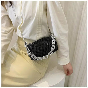 bags : Handtas Zilver - Elegante Trendy met Lovertjes in van Pantino