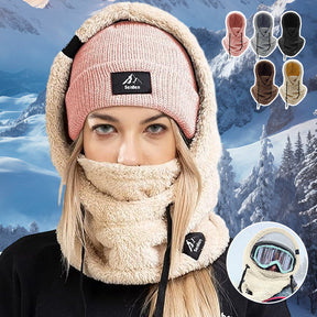 outdoor equipment : Sherpa Ski Masker Dames Beige - Warme Wintersport Hood - Fleece in van Pantino