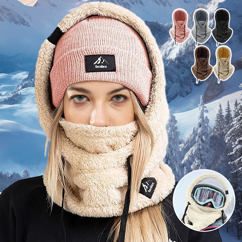 outdoor equipment : Sherpa Ski Masker Dames Beige - Warme Wintersport Hood - Fleece in van Pantino