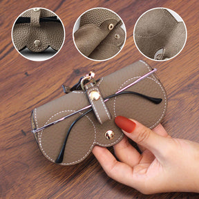 Eyeglass Case : Bril Dames Grijs - Luxe Brillenkoker - De Compacte Bescherming voor Onderweg Leer in van Pantino