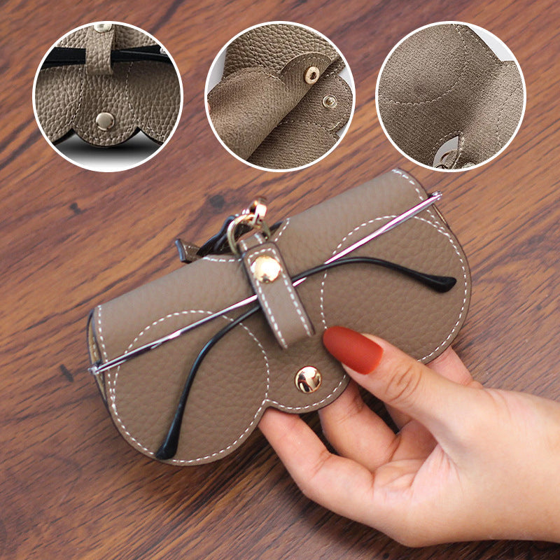 Eyeglass Case : Bril Dames Grijs - Luxe Brillenkoker - De Compacte Bescherming voor Onderweg Leer in van Pantino