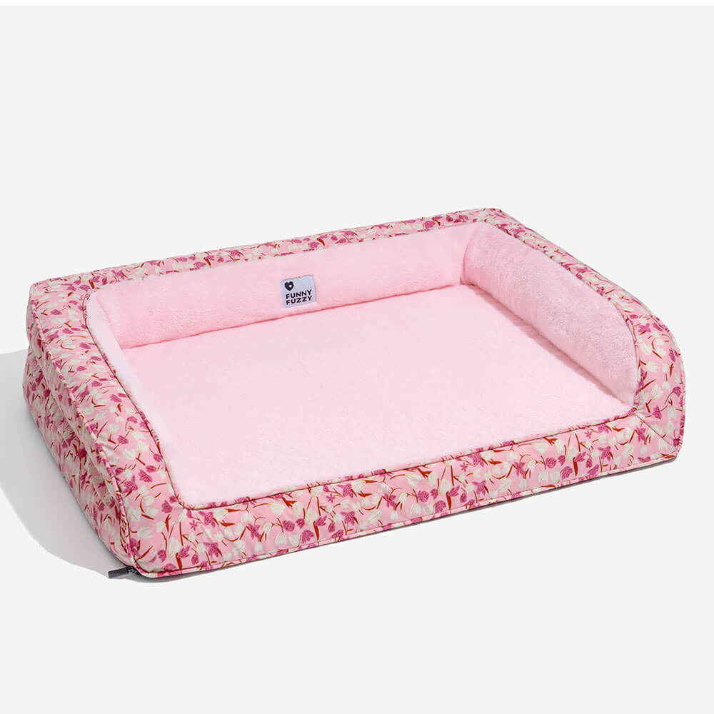 pets : Florale Orthopedisch Hondenmand - Zachtroze in XL van Pantino