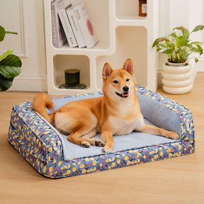 pets : Florale Orthopedisch Hondenmand - Zachtroze in van Pantino