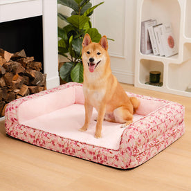 pet supplies : Florale Orthopedisch Hondenmand - Zachtroze in van Pantinoshop