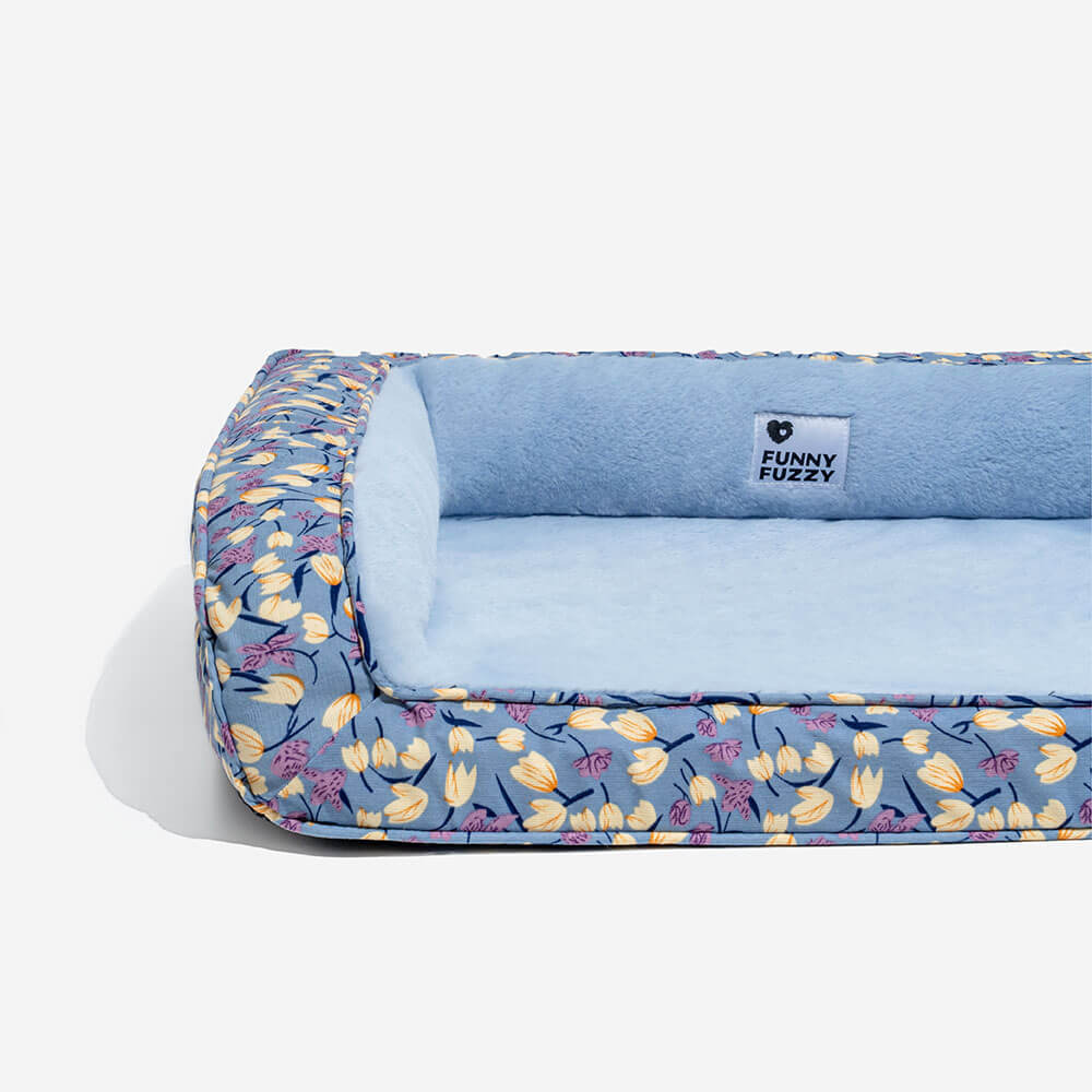 pets : Florale Orthopedisch Hondenmand - Zachtroze in van Pantino
