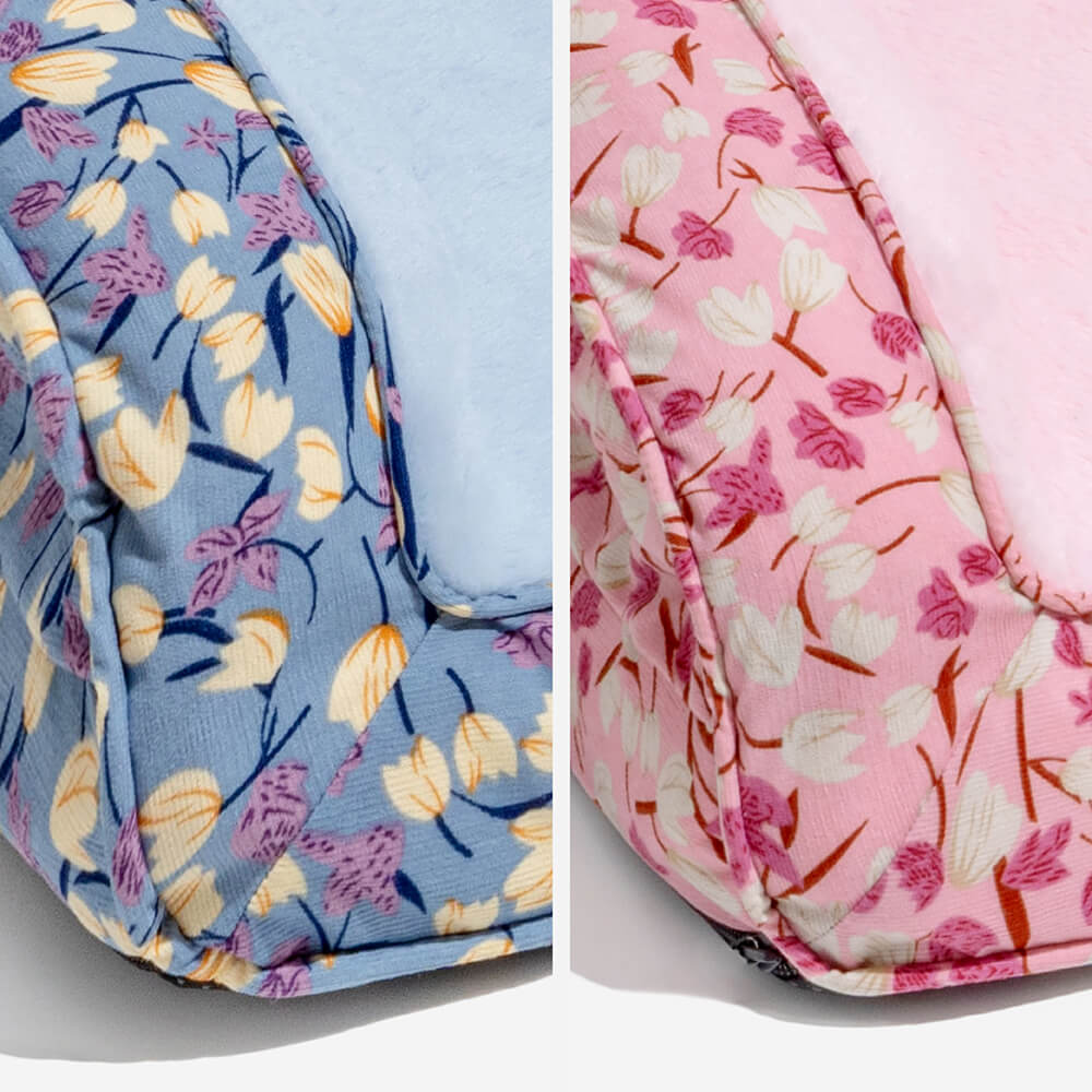 pets : Florale Orthopedisch Hondenmand - Zachtroze in van Pantino
