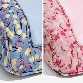 pets : Florale Orthopedisch Hondenmand - Zachtroze in van Pantino