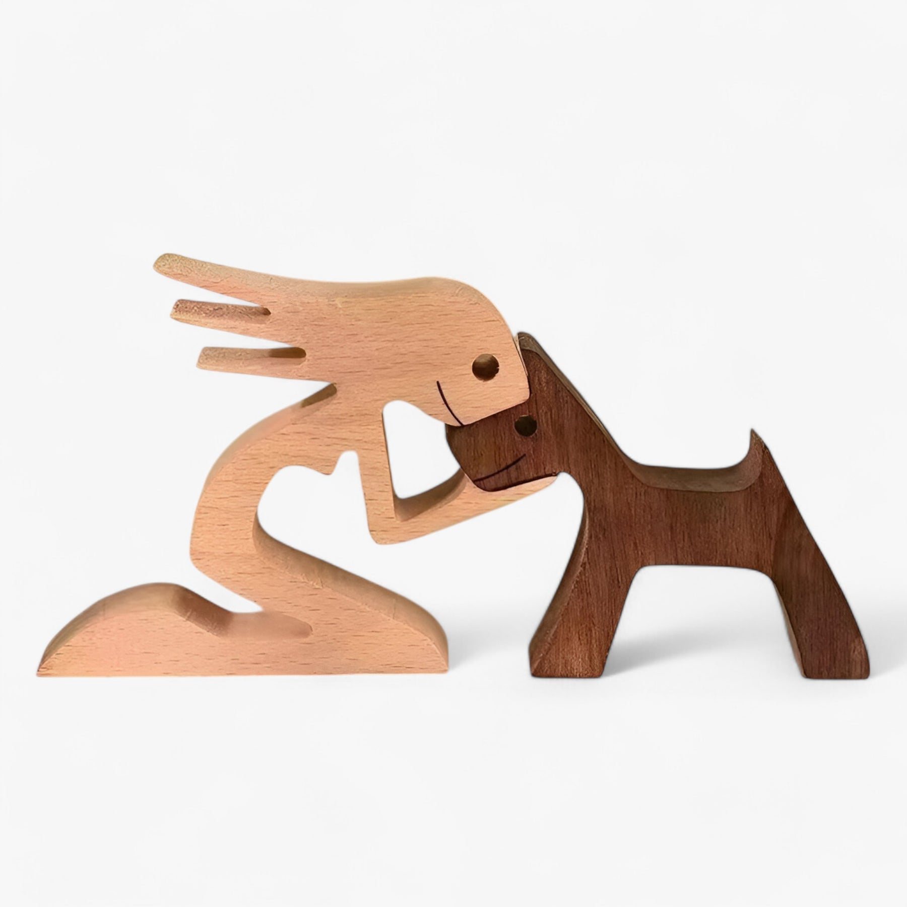 home & garden : Houten Puppy Familie Beeldje in A6 van Pantino
